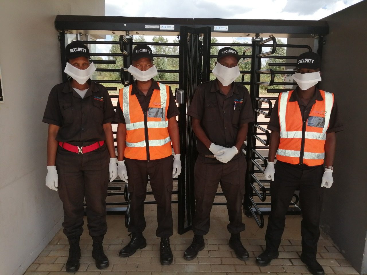 Tsiku Security officers at an access control point